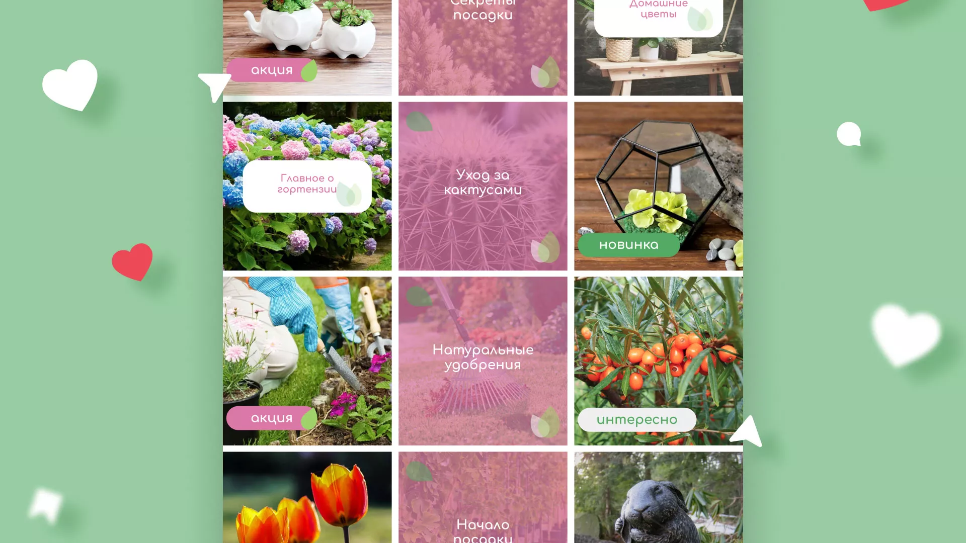 Разработка оформления профиля Instagram для магазина «Floraint» в Собинке