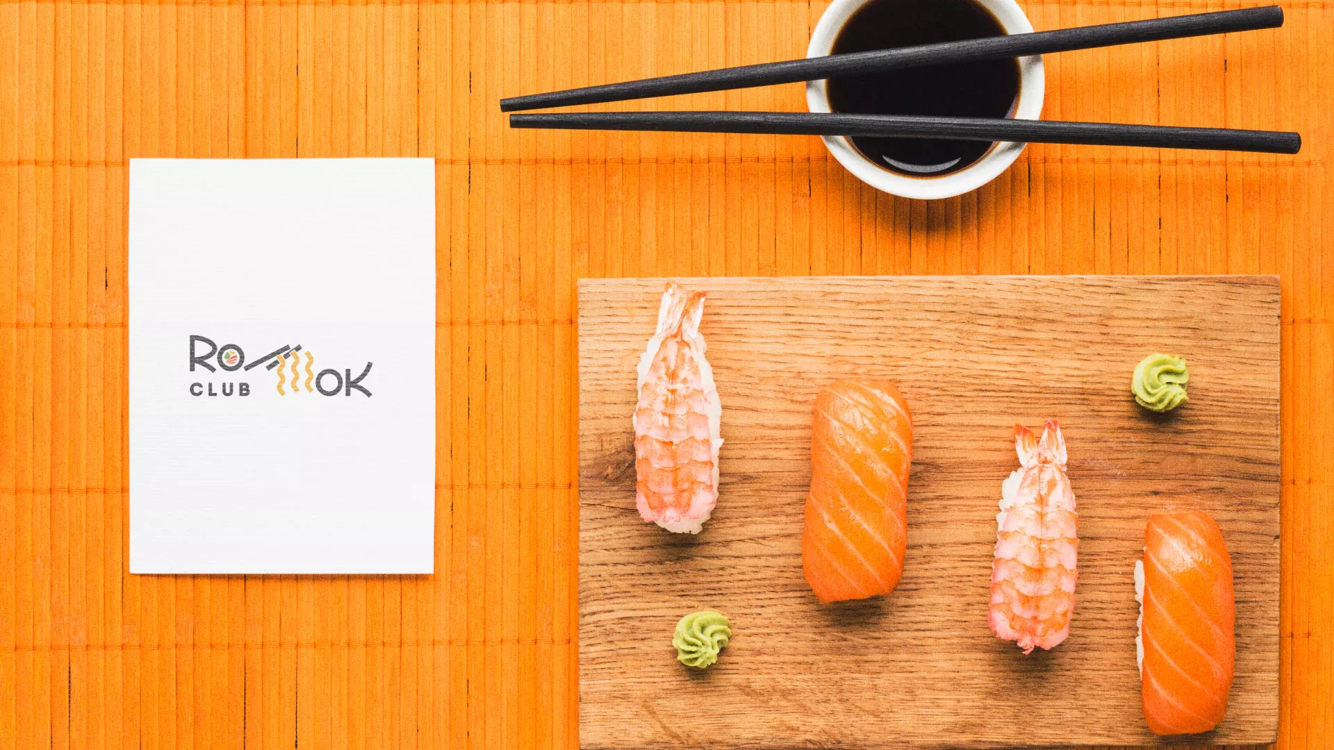 Создание логотипа суши-бара «Roll Wok Club» в Собинке