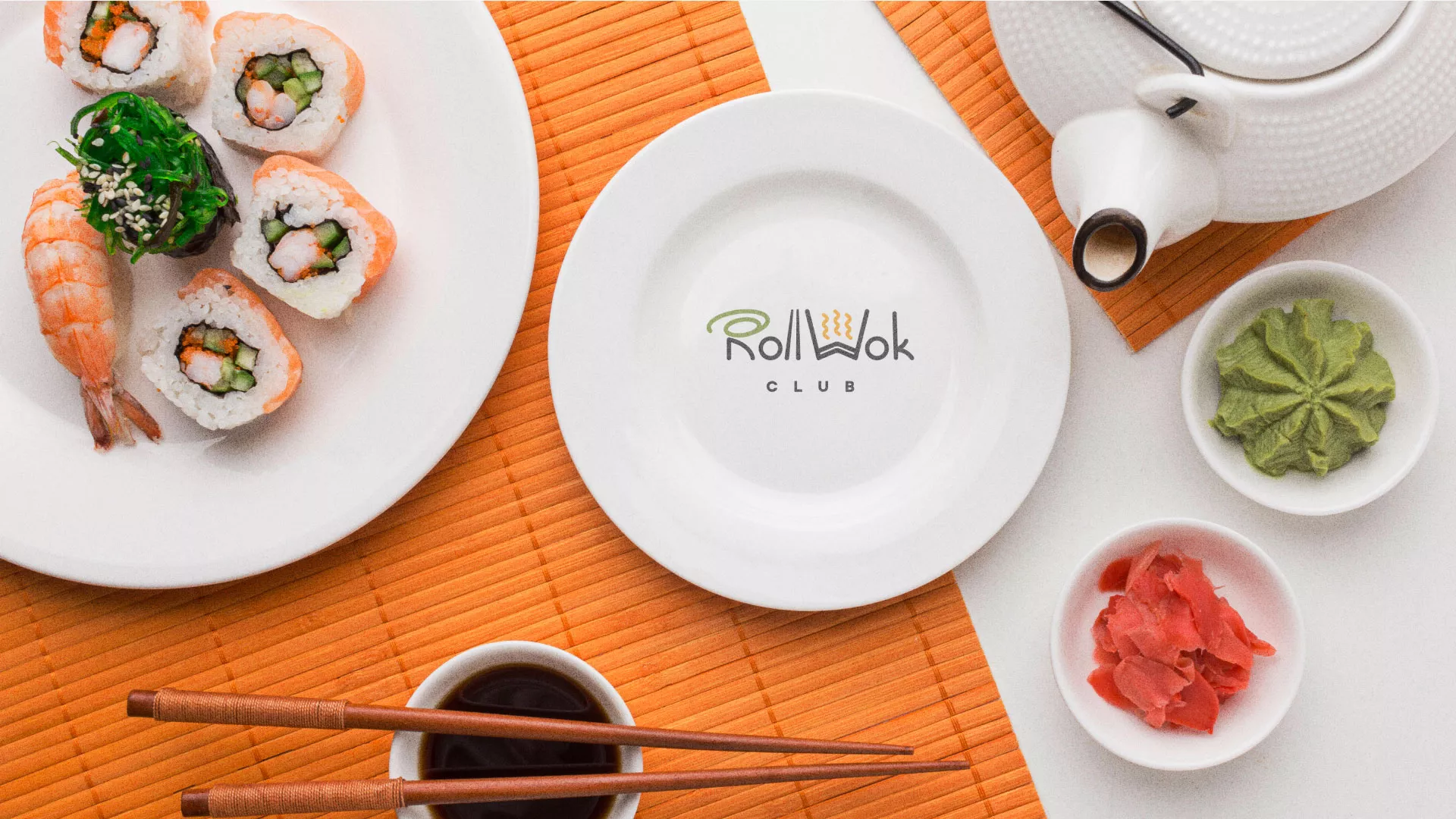 Разработка логотипа и фирменного стиля суши-бара «Roll Wok Club» в Собинке