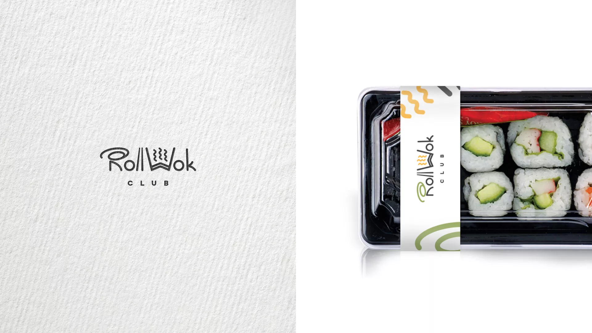 Разработка наклеек для суши-бара «Roll Wok Club» в Собинке